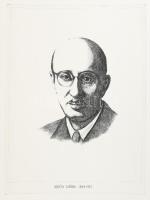 Jelzés nélkül: Békésy György portréja. Rézkarc, papír, jelzés nélkül, 39,5x29 cm