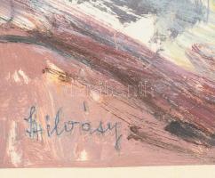 Szilvásy Margit (1898-1977): Utcarészlet. Tempera, papír, jelzett, paszpartuban, 24×33,5 cm