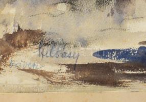 Szilvásy Margit (1898-1977): Vízparti táj. Akvarell, papír, jelzett, paszpartuban, 32×43 cm