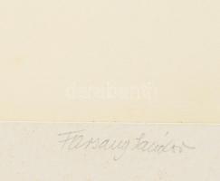 Farsang Sándor (1945-2015): Fekvő női akt. Ceruza, papír, jelzett, paszpartuban, 34,5×46,5 cm