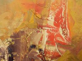 Kiss Elek (1938-1995): "Őseink futva is hágtak". Olaj, farost. Jelezve jobbra középen, hát...