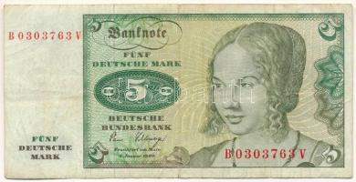 Német Szövetségi Köztársaság 1980. 5M "B 0303763 V" T:F Federal Republic of Germany 1980. 5 Mark "B 0303763 V" C:F Krause P#30.b