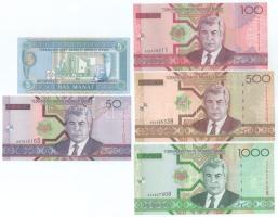 Türkmenisztán 1993. 5M + 2005. 50M - 1000M (4xklf) T:AU Turkmenistan 1993. 5 Manat + 2005. 50 Manat - 1000 Manat (4xdiff) C:AU  Krause P#2, P#17-P#20