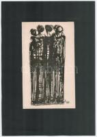 Sobor Antal (1933-2010): Körtánc, 1968. Nyomat, papír. Jelzett. Paszpartuban. 21x9,5 cm