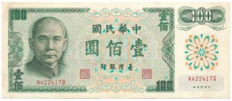 Tajwan 61(1972) 100Y "K422417Q" T:F, szép papír
Taiwan 61(1972) 100 Yuan "K422417Q&q...