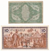 Francia Indokína DN(1939) 10c "512797 DA" + DN(1942) 5c "360948 U" T:AU,VG
Fren...