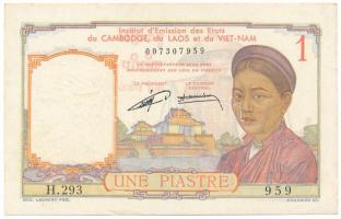 Francia Indokína / (Kambodzsa, Laosz és Vietnam állam kibocsátó intézete) DN(1953) 1P "H.293 959" T:AU, sarokhajlás French Indochina / (Issuing Institute of the States of Cambodia, Laos and Vietnam) ND(1953) 1 Piastre "H.293 959" T:AU, folded corner Krause P#92