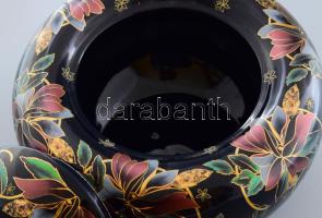 Olasz fedeles edény, jelzett, kis kopással, d: 23 cm, m: 16 cm