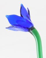 Hosszúkás üveg virág, végén kis sérüléssel, h: 49 cm