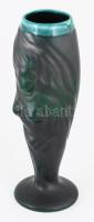 Plasztikus nőalakkal díszített váza, hibátlan, m: 26 cm