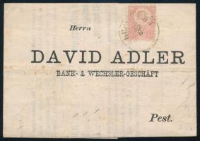 1871 Kőnyomat elfogazott 5kr levélen "KECSKEMÉT" - Pest