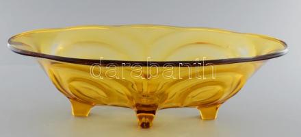 Borostyánszínű kínáló, jelzés nélkül, hibátlan, 29x20 cm