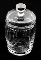 Parád ólomkristály fedeles edény, címkével jelzett, hibátlan, m: 20 cm