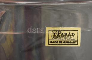 Parád ólomkristály fedeles edény, címkével jelzett, hibátlan, m: 20 cm