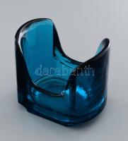 Skandináv anyagában színezett brutalista kínáló, jelzés nélkül, hibátlan, 14x12 cm