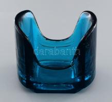 Skandináv anyagában színezett brutalista kínáló, jelzés nélkül, hibátlan, 14x12 cm