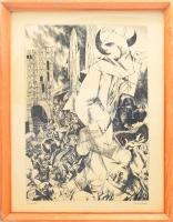 Görög Rezső (1930- ?): Anonymus. Rézkarc, papír, jelzett. Üvegezett fakeretben, 34×24 cm