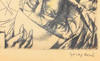 Görög Rezső (1930- ?): Anonymus. Rézkarc, papír, jelzett. Üvegezett fakeretben, 34×24 cm
