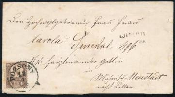 1873 Réznyomat 15kr ajánlott levélen "POZSONY"