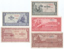 Dél-Vietnám DN(1955) 1D + 2D + 5D + DN(1962) 10D + 20D T:F, közte egy AU South Vietnam ND(1955) 1 Dong + 2 Dong + 5 Dong + ND(1962) 10 Dong + 20 Dong C:F, including an AU Krause P#11, P#12, P#13, P#5, P#6