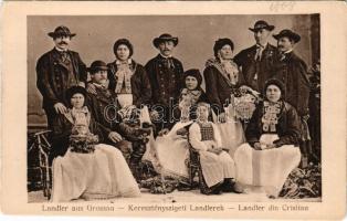 Kereszténysziget, Grossau, Cristian; Landler / Landlerek, erdélyi folklór. Kunstanstalt Jos. Drotleff Nr. 417. / Transylvanian folklore (EK)