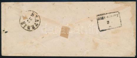 ~1874 Réznyomat feketésbarna (?) 15kr ajánlott levélen "MÁTÉ SZÁLKA" - "NAGY-KÁROLY&q...
