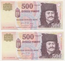 2006. 500Ft "A forradalom 50. évfordulója 1956. október 23." (2x) sorszámkövetők "EC 1128075 - EC 1128076" T:UNC,AU Adamo F54E