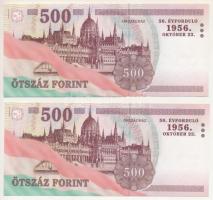 2006. 500Ft "A forradalom 50. évfordulója 1956. október 23." (2x) sorszámkövetők "EC ...