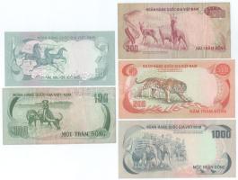 Dél-Vietnám DN(1972) 50D + 100D + 200D + 500D + 1000D T:AU, közte 2db F
South Vietnam ND(1972) 50 D...