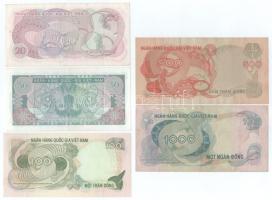 Dél-Vietnám DN(1969) 20D + 50D + DN(1970) 100D + 500D + DN(1971) 1000D T:XF-F, egyiken tűzőgéplyukak...