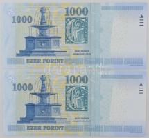 2015. 1000Ft (2x) sorszámkövetők "DC 3000349 - DC 3000350" T:UNC