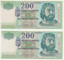 1998. 200Ft "FD" + 200Ft "FF" T:AU,XF