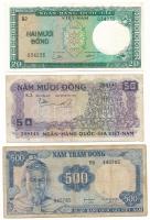 Vietnam / Dél-Vietnam 1964. 20D + 1966. 50D + 500D T:F, szép papír, VG Vietnam / South Vietnam 1964. 20 Dong + 1966. 50 Dong + 500 Dong C:F, fine paper, VG Krause P#16, P#17, P#23