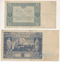 Lengyelország 1930. 5Zl + 1936. 20Zl T:F folt, kisebb beszakadások
Poland 1930. 5 Złotych + 1936. 2...