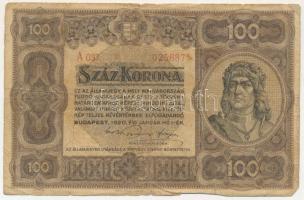 1920. 100K "Orell Füssli Zürich" nyomdahely jelöléssel, "A 037 025887" sorszámmal T:F,VG szép papír Adamo K29