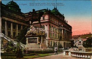 Budapest I. Királyi várkert részlet Savoyai Jenő herceg szobrával. N. M. Bp. 1914/17. (EK)