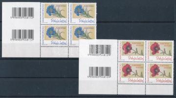 2016 Üdvözlettel (III.) sor ívsarki vonalkódos négyestömbökben (postai érték ~9.200)