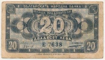 Bulgária 1947. 20L "E 7638" T:F Bulgaria 1947. 20 Leva "E 7638" C:F Krause P#74