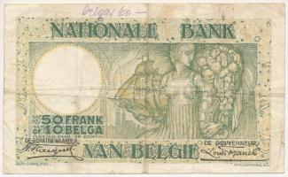 Belgium 1934.02.12. 50Fr/10B T:F rozsdafolt Belgium 1934.02.12. 50 Francs / 10 Belgas C:F rust spot Krause P#101