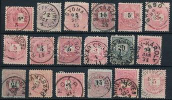 18 db krajcáros bélyeg szép / olvasható bélyegzésekkel