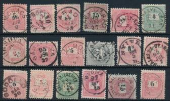 18 db krajcáros bélyeg szép / olvasható bélyegzésekkel