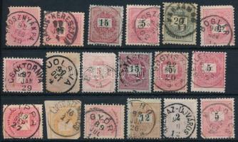 18 db krajcáros bélyeg szép / olvasható bélyegzésekkel