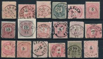 18 db krajcáros bélyeg szép / olvasható bélyegzésekkel