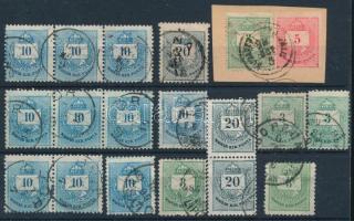 1881 19 db bélyeg nyomási és fogazási eltérésekkel