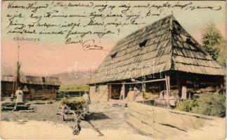 1905 Oláh-tanya, folklór. Mosinger R. (Zágráb) / Vlach farmstead, folklore (EK)