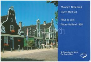 Hollandia 1998. 5c-5G (6xklf) + "Provincie Noord-Holland" emlékérem forgalmi sor karton dísztokban T:UNC Hollandia 1998. 5 Cents - 5 Gulden (6xdiff) + "Provincie Noord-Holland" commemorative coin, coin set in cardboard case C:UNC
