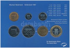 Hollandia 1997. 5c-5G (6xklf) + "Gelderland" emlékérem forgalmi sor karton dísztokban, fól...