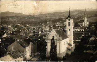 1929 Rohonc, Rechnitz; Total / látkép, templom / general view, church. photo (felület kopás / worn surface)