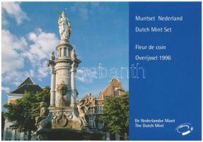 Hollandia 1996. 5c-5G (6xklf) + "Provincie Overijssel" emlékérem forgalmi sor karton dísztokban T:UNC Hollandia 1996. 5 Cents - 5 Gulden (6xdiff) + "Provincie Overijssel" commemorative coin, coin set in cardboard case C:UNC