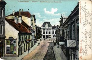 1905 Sankt Pölten, St. Pölten; Kremserstrasse, Bahnhof, Hotel Kaiserin von Österreich / street view, hotel, railway station (EM)